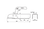 Enganche de bola STEELPRESS ZSK-1300H para remolque de 1300 kg con barra de tiro cuadrada de 50 mm.