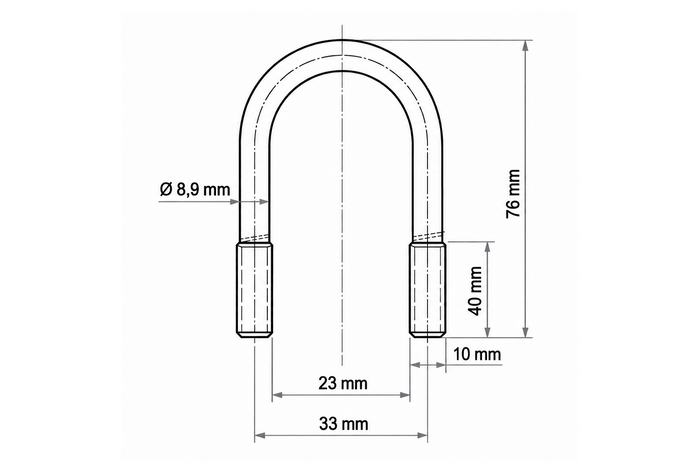 Abrazadera ovalada DROMET tipo B M10 23×76 mm