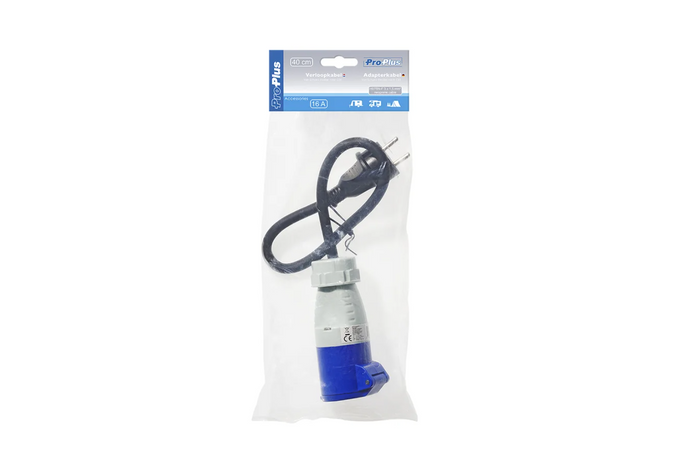 Adaptador con enchufe Schuko y toma CEE 16A 230V ProPlus 373526 cable 40cm