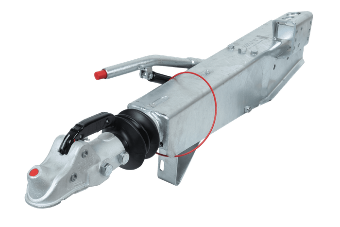 Dispositivo de inercia AL-KO 2.8VB1 con enganche AK351 para remolque de 3500 kg con lanza cuadrada