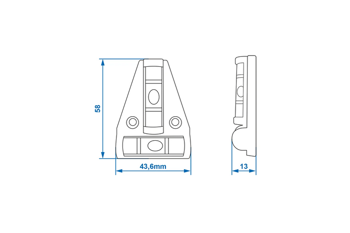Nivel cruzado tipo T ProPlus 341214 de 58 x 43,6 mm