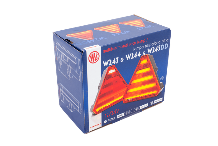 Luz trasera LED WAŚ W245 universal con 6 funciones