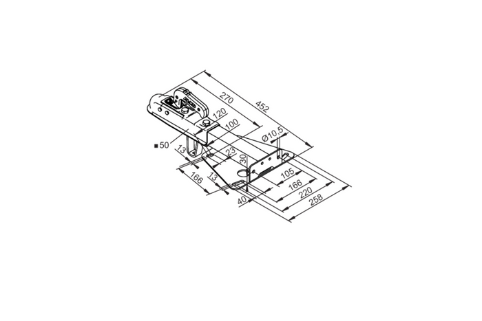 Enganche de bola AL-KO AK7 75VR para remolque de 750 kg con barra de tiro tipo V