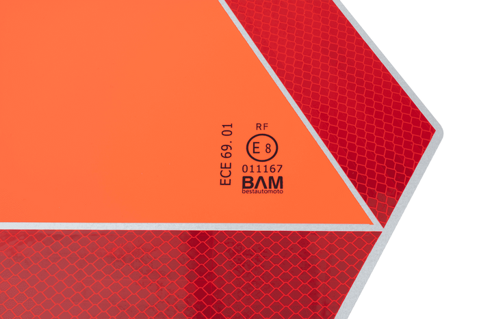 Panel reflectante HERMON, triángulo de advertencia de movimiento lento, 360x415 mm