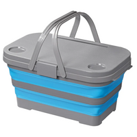 Cesta de picnic con tapa ProPlus 370315, cesta plegable con función de mesa, 20 L.
