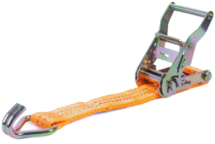 Juego de cuatro correas de transporte UNITRAILER de 6 m/35 mm/2 t de color naranja con tensor.