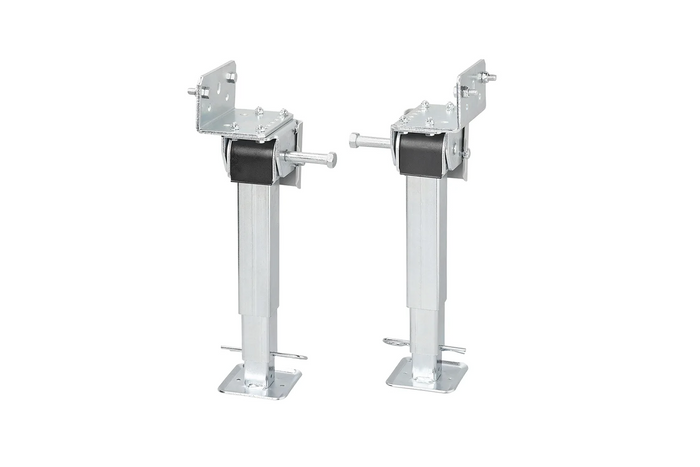 Juego de dos soportes extensibles con manivela y montaje ProPlus 361500 para remolque de plataforma plana de 1000 kg (290-460 mm)