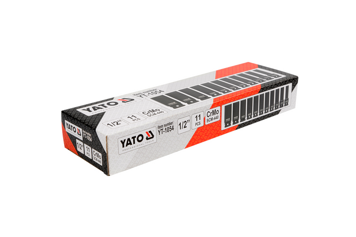 YATO YT-1054 Vasos de impacto largos 1/2" 11 piezas.