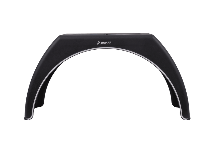 Guardabarros para remolque de 15-17,5" DOMAR DK3114, paso de rueda plano de 950/300 mm con embellecedor blanco.