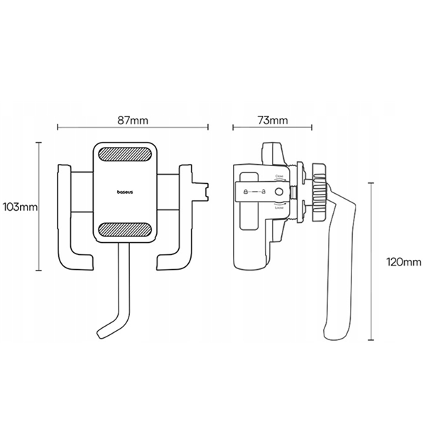 Soporte universal para teléfono móvil BASEUS GoTrip Series para espejos retrovisores de bicicletas/motocicletas