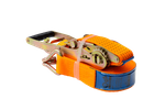 Cinta transportadora UNITRAILER ERGO de 12 m/50 mm/5 t de color naranja con tensor.