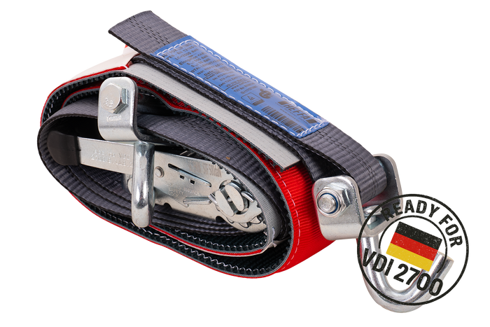 Correa de transporte para grúa HEFFA CARLINE 130, correa de sujeción de ruedas, 2,8 m/50 mm/5 t, VDI 2700