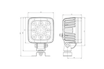 Reflector de lámpara de trabajo LED WAŚ W144/70 1206 12xLED 4000lm