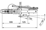 Dispositivo de inercia AL-KO 90S/3 con enganche AK161 para remolque de 1000 kg con lanza en V
