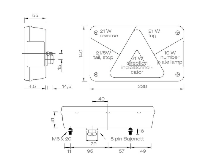 ASPÖCK Luz trasera Multipoint V, 7 funciones, derecha