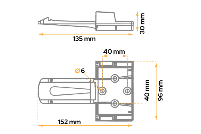Calzo de rueda con soporte de montaje AL-KO UK10 h:102mm