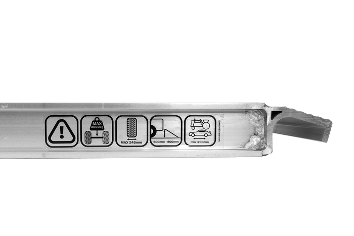 Rampa de aluminio 2,5 metros 3000 kg