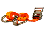 Juego de cuatro correas de transporte UNITRAILER de 3 m/35 mm/2 t de color naranja con tensor.
