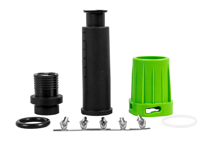 Conector impermeable MANTES para luces traseras de remolque, bayoneta de 5 pines, verde, derecha