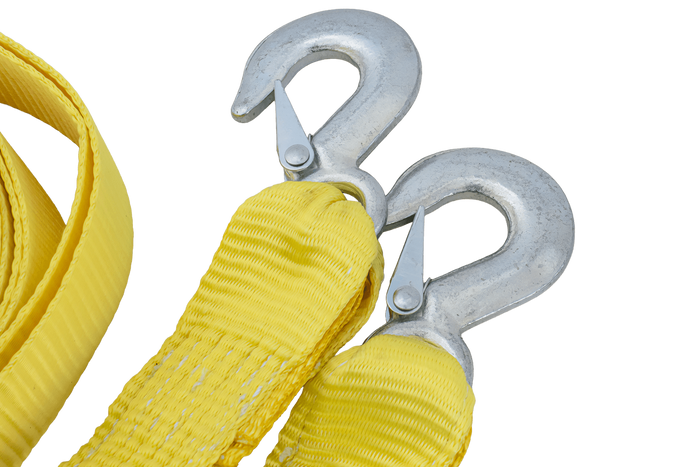 Cuerda de remolque con ganchos UNITRAILER correa de remolque 3m/50mm/3t amarilla