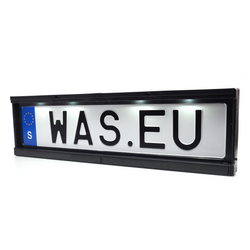 Marco para matrícula con iluminación LED WAŚ W253 2100, cable de 2 m y 12/24 V.