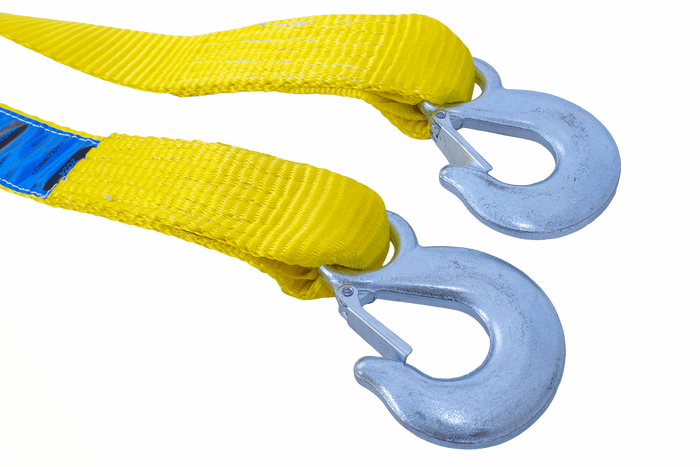 Cuerda de remolque con ganchos UNITRAILER correa de remolque 5m/50mm/7,5t amarilla