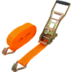 Cinta transportadora UNITRAILER ERGO de 10 m/50 mm/5 t de color naranja con tensor.