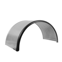 Guardabarros doble para remolque de 17,5 a 19,5", paso de rueda DOMAR DK7140 de 1000/500 mm, metálico con borde de goma.