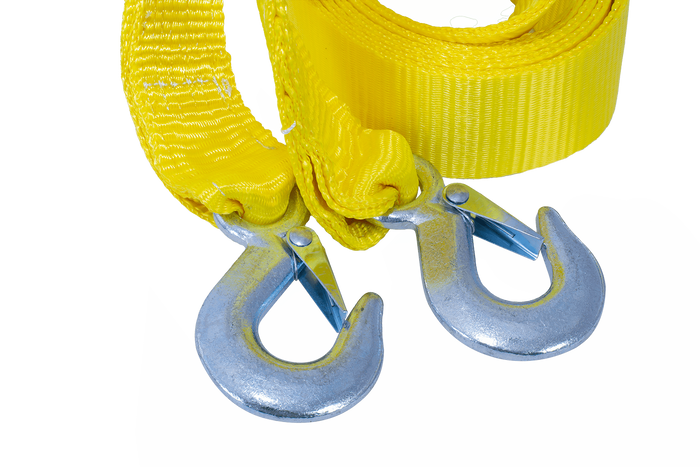 Cuerda de remolque con ganchos UNITRAILER correa de remolque 4,5m/50mm/3t amarilla