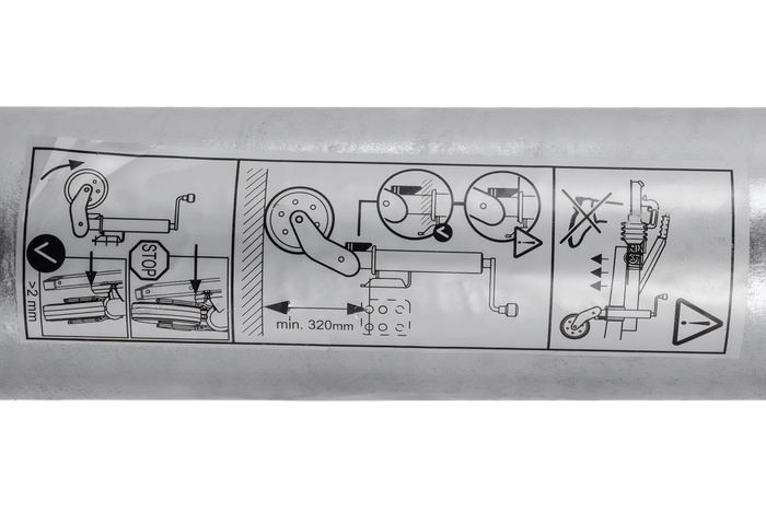 AL-KO 1223638 Rueda jockey automática con manija 500kg 60mm 1010-1350mm