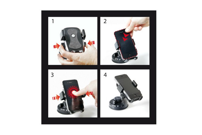 Soporte para teléfono LAMP Easy-Lock con fijación con ventosa