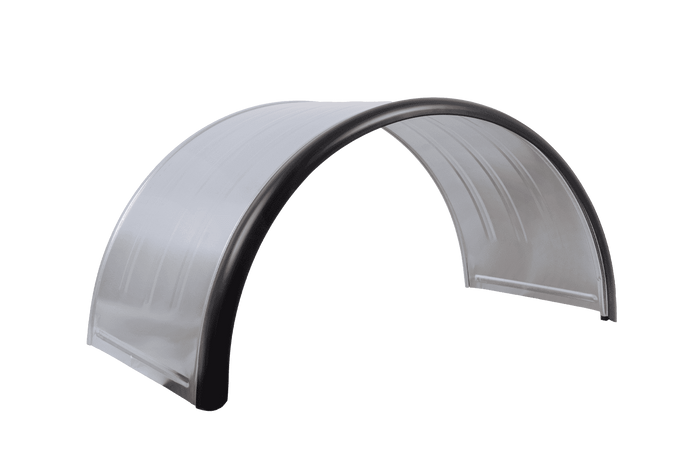 Guardabarros doble para remolque de 17,5 a 19,5", paso de rueda DOMAR DK7140 de 1000/500 mm, metálico con borde de goma.