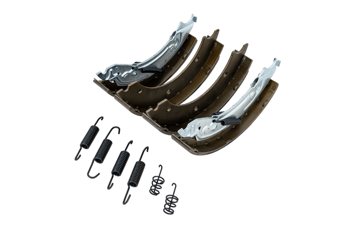 Zapatas de freno 250x40 para ejes con freno KNOTT 25-2025. Alfombrilla trasera completa.