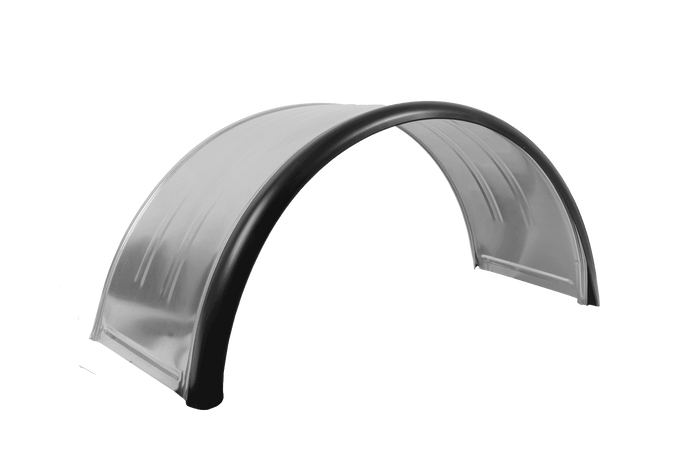 Guardabarros doble para remolque de 15-16", paso de rueda DOMAR DK7120 de 880/400 mm, metálico con borde de goma.