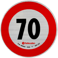 Pegatina de límite de velocidad a 70 km/h