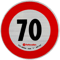 Pegatina reflectante LÁMPARA Señal de límite de velocidad 70 km/h B-33