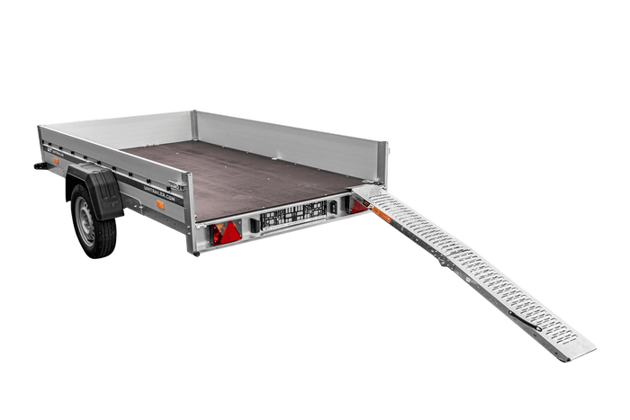 Rampa plegable UNITRAILER ALR004B de acero para remolques de 190 cm y 200 kg.