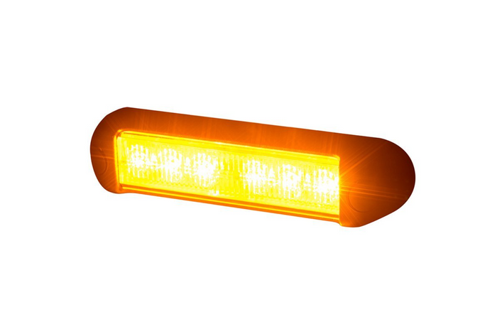 Lámpara de advertencia LED HORPOL LDO 2780, luz intermitente naranja.