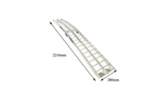 Rampa plegable UNITRAILER ALR002 de aluminio para remolque de 221 cm y 340 kg con correa.