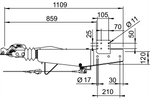 Dispositivo de inercia AL-KO 2.8VB1 con enganche AK351 para remolque de 3500 kg con lanza cuadrada