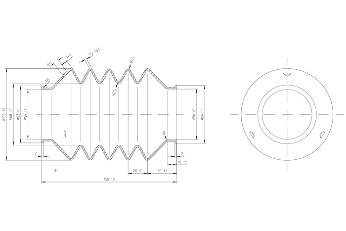 Fuelle de goma KNOTT KF27-KF35