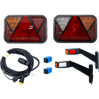 Juego de luces: luces traseras LED FRISTOM FT-270 + luces de posición LED FRISTOM FT-145 + arnés MANTES de 7 pines de 4,5 m