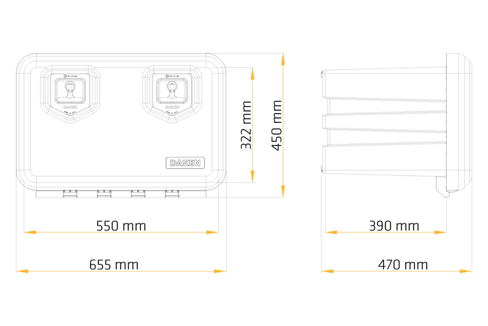DAKEN 81204 ARKA caja de herramientas 655x450x470mm 74l