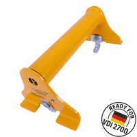 Calzo universal para rueda PRAMAR Radstopper VDI 2700 amarillo para grúa