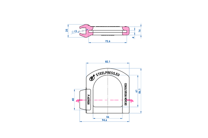 Tapa de seguridad para enganche de bola STEELPRESS de 4 mm, con espacio para tapón.
