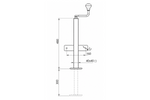 Soporte de manivela extensible KNOTT TTL40 para remolque de 500 kg, 40 mm, 480-780 mm