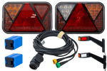 Juego de luces: luces traseras LED FRISTOM FT-270 + luces de posición LED FRISTOM FT-145 + arnés MANTES 5,2 m 13PIN