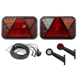 Juego de luces: luces traseras LED FRISTOM + luces de posición laterales LED HORPOL + arnés MANTES de 7 m y 13 pines