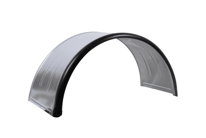 Guardabarros doble para remolque de 16-17,5" DOMAR DK7135, paso de rueda de 1000/450 mm, metálico con borde de goma.