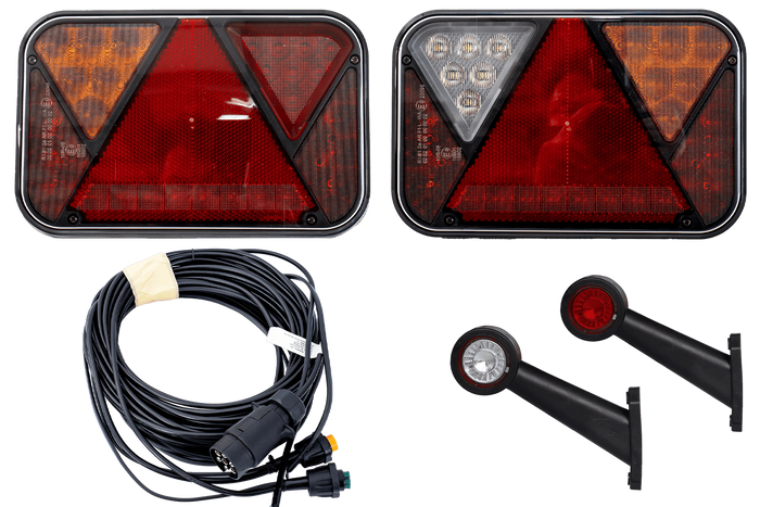 Juego de luces: luces traseras LED FRISTOM + luces de posición laterales LED HORPOL + arnés MANTES de 7 pines y 7 m